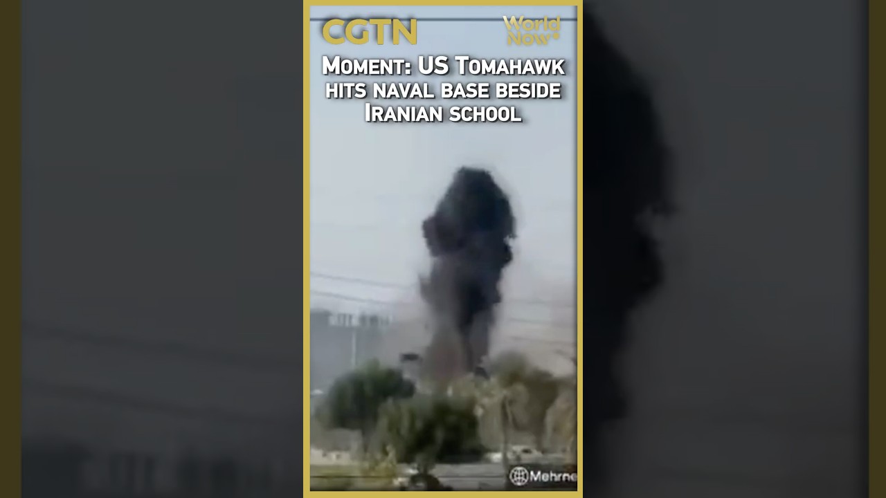 Moment: US Tomahawk hits naval base beside Iranian school #worldnow