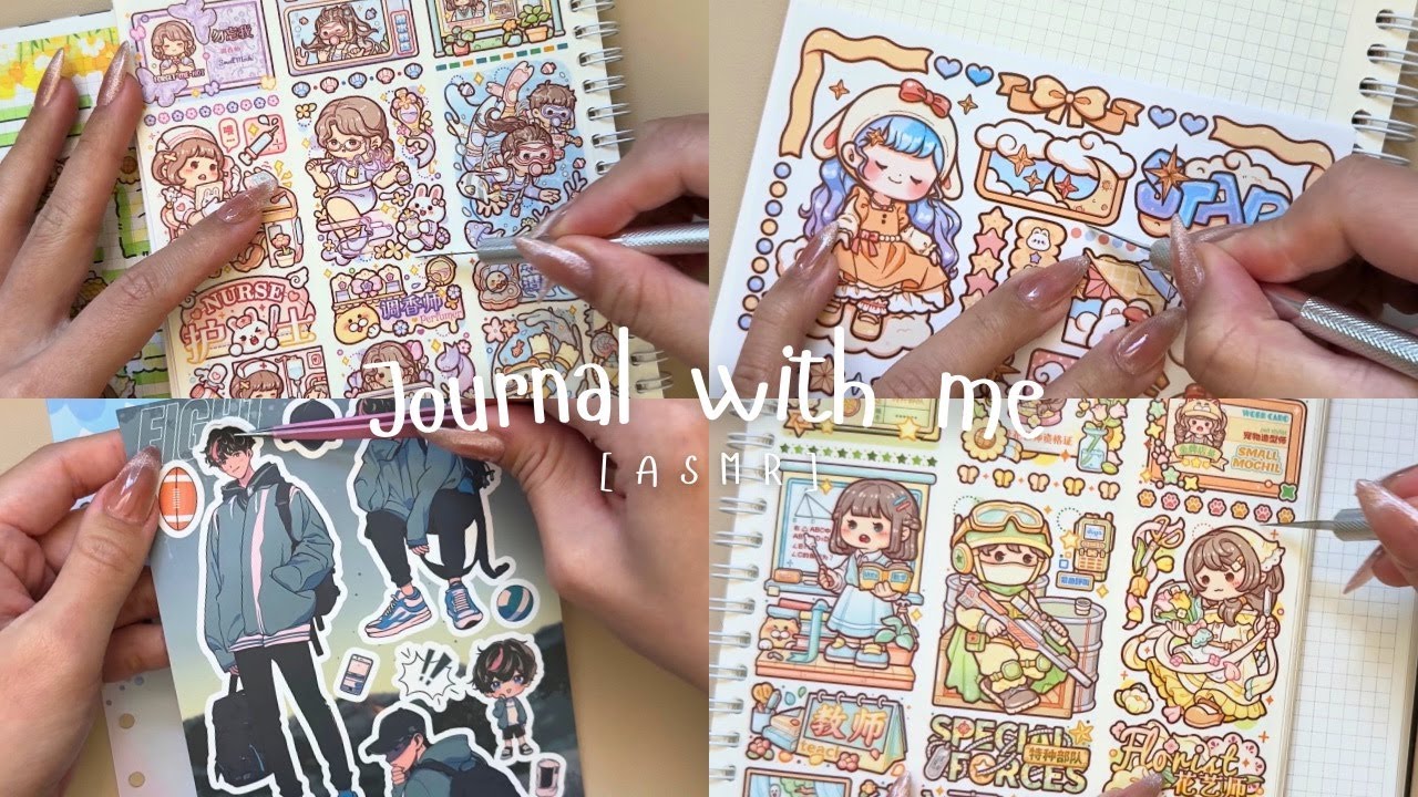 ASMR Kawaii Stickers Journal | Cute Kawaii Stickers Decoration | Scrapbooking Compilation Pt.4 ✨