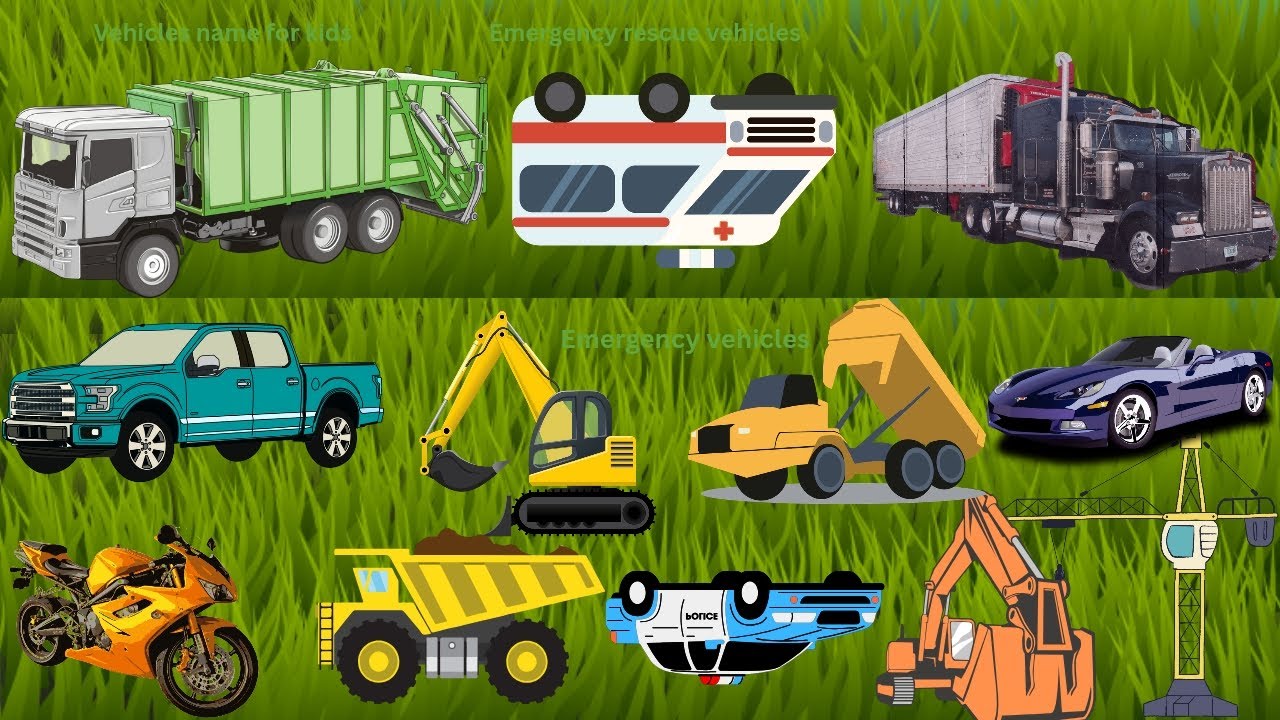 Learn Emergency  Vehicles for children: Fun Learning Emergency Vehicles Name for kids 🚒 🚓  🚑 🚨🚨 🚨