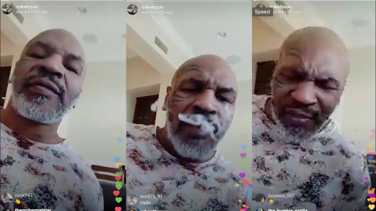 Mike Tyson Didn't Know He Was On Instagram Live And That People Are Actually Watching Him