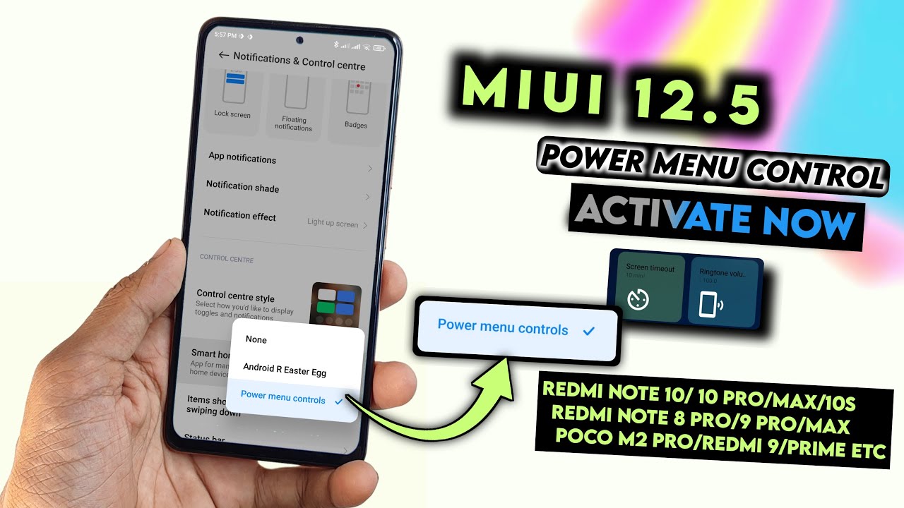 MIUI 12.5 New Hidden Feature Power Menu Controls Activate Now Some Xiaomi Devices