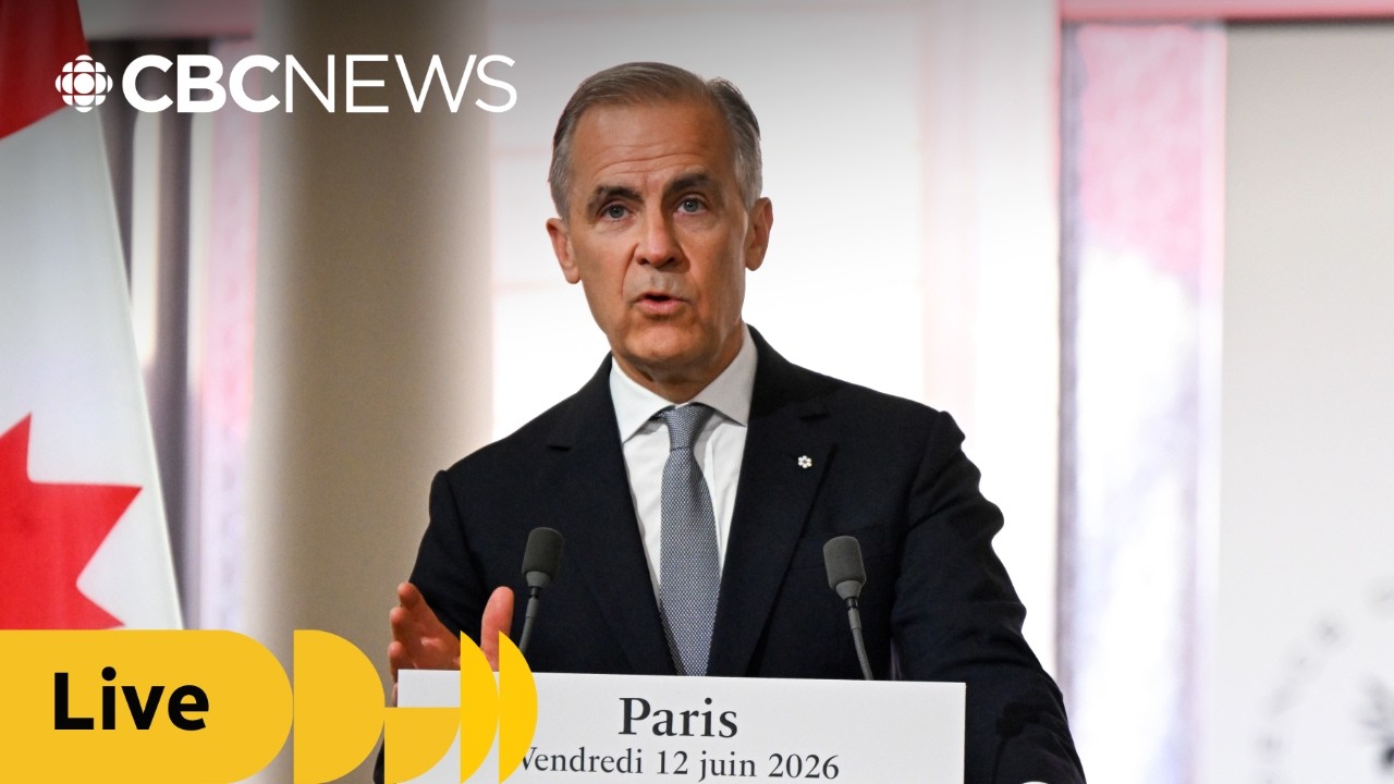 Carney takes media questions in Paris