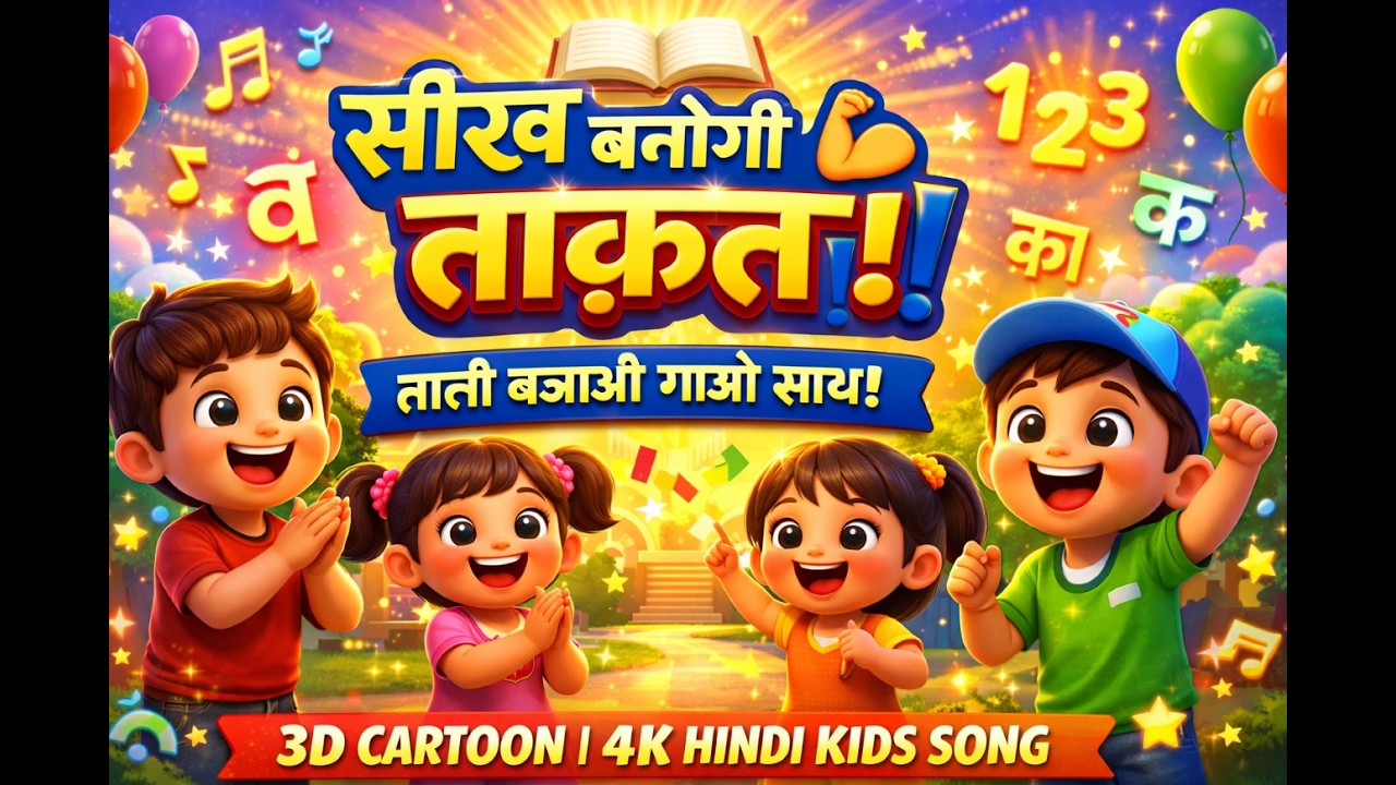 सीख बनेगी ताक़त 💪 | ताली बजाओ गाओ साथ | Educational Kids Song in Hindi | 3D Cartoon 4K
