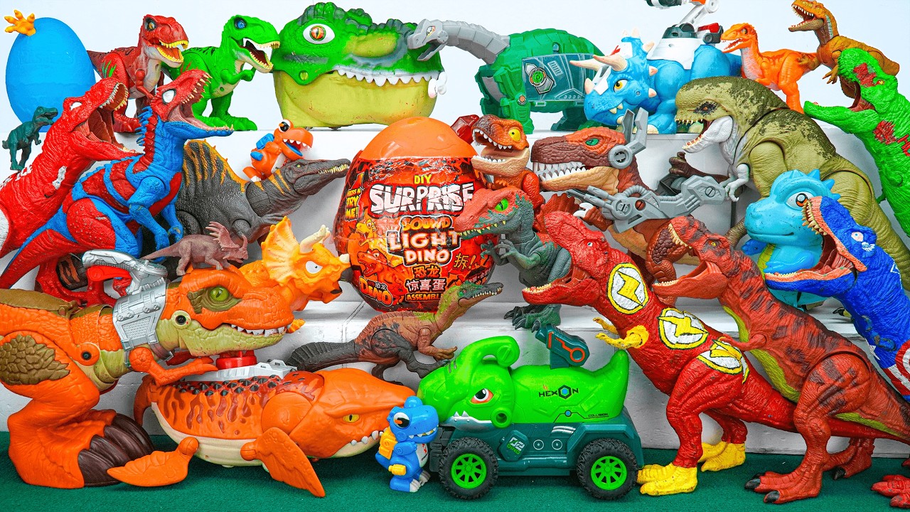 Jurassic World Unboxing Review Asmr Colorful Dinosaur T-rex Spinosaurus Triceratops Smashers Eggs
