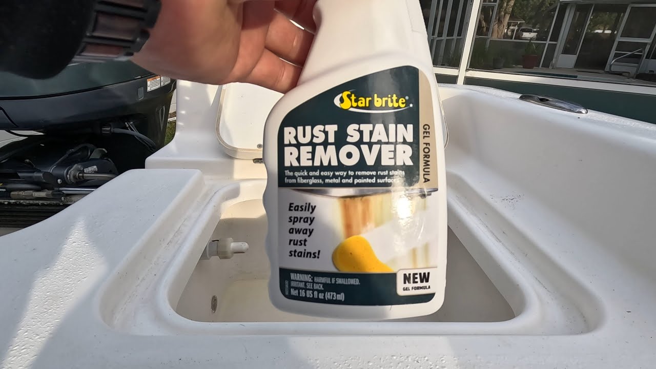 Removing rust stains from our boat using @Starbrite. #boat #maintenance  #review