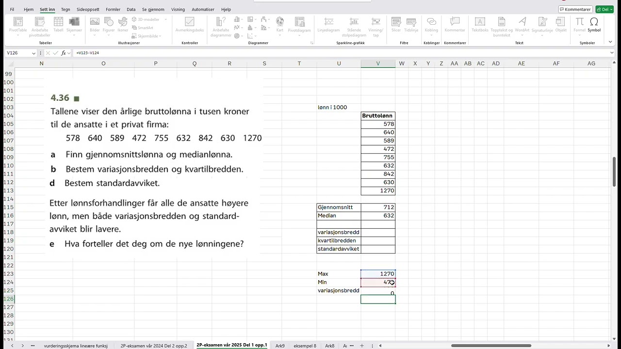 Statistikk med Excel og GeoGebra: Sentralm&aring;l og spredningsm&aring;l steg for steg