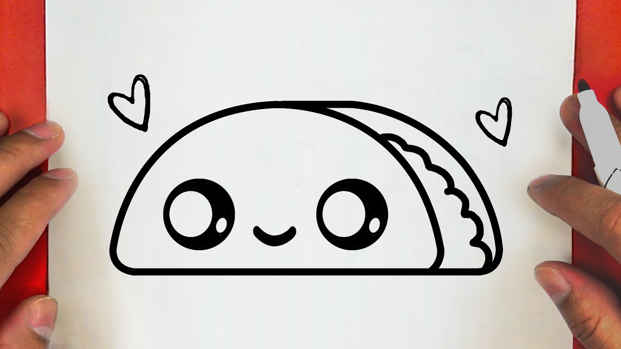 HOW TO DRAW A CUTE TACO ,STEP BY STEP, DRAW Cute things