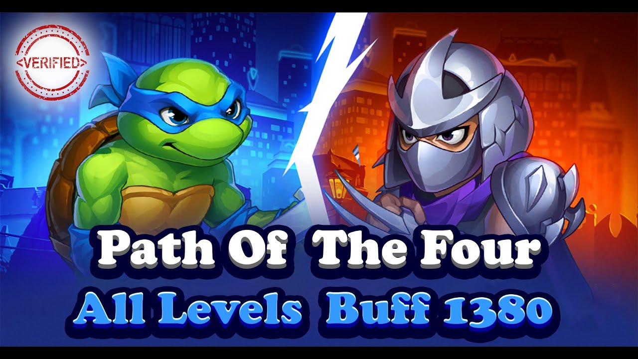 Path Of The Four Level 130-400 All Boss Fights with Buffs | Hero Wars Ninja Turtles Event (Complete)