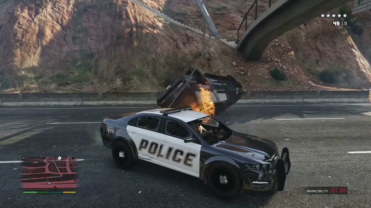 GTA 5 Fun: Putting Cop Cars On Fire And Explosions!