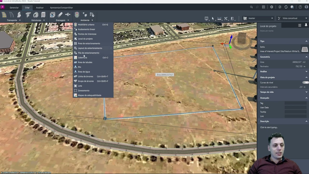 3.7-Criando Locais Local de Projeto, Zoneamento, Lote no Infraworks