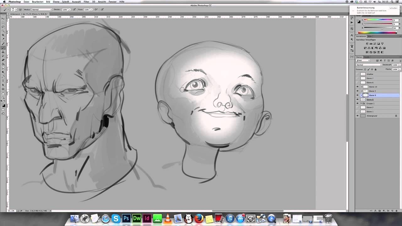 Draw a head from imagination