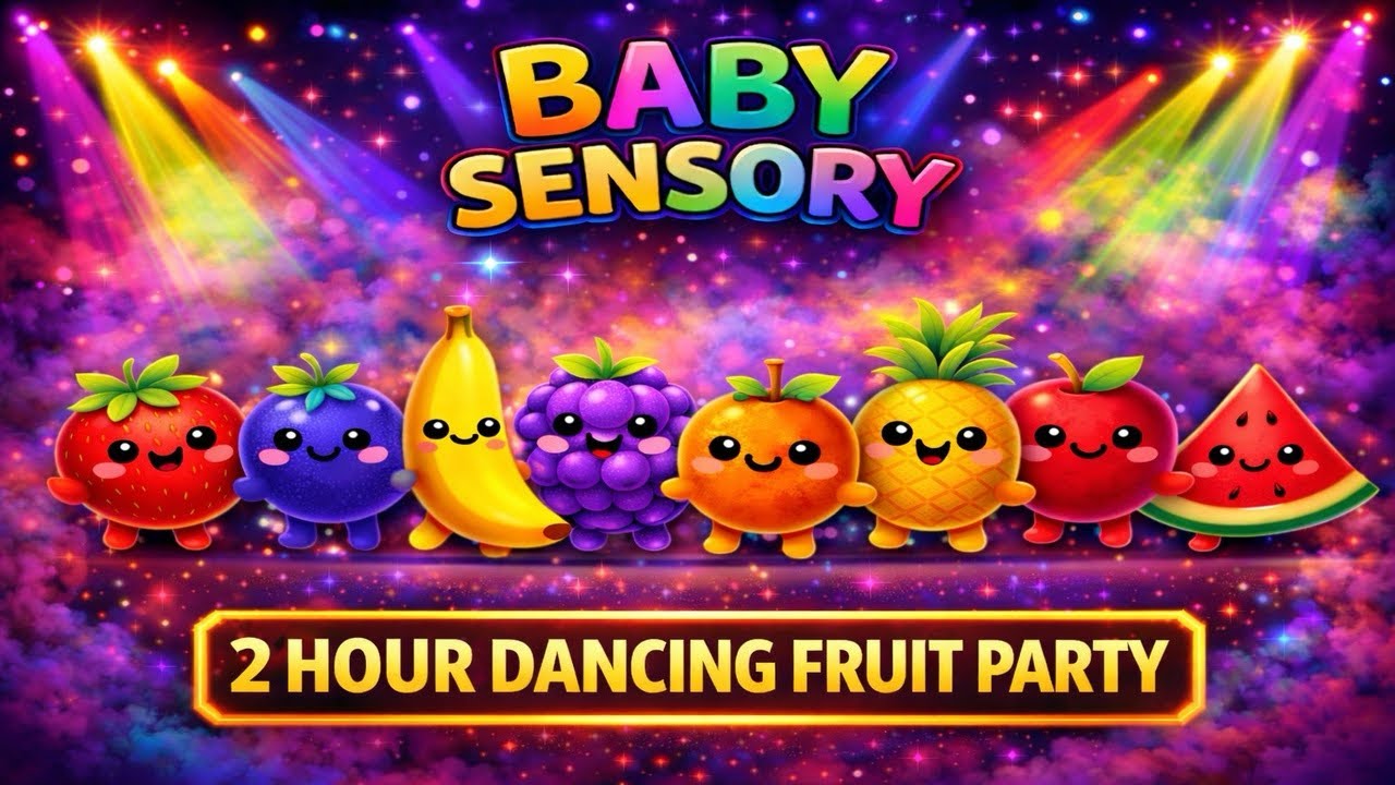 2 Hour Dancing Fruit Party 🍓 Baby Sensory Video for Babies & Toddlers