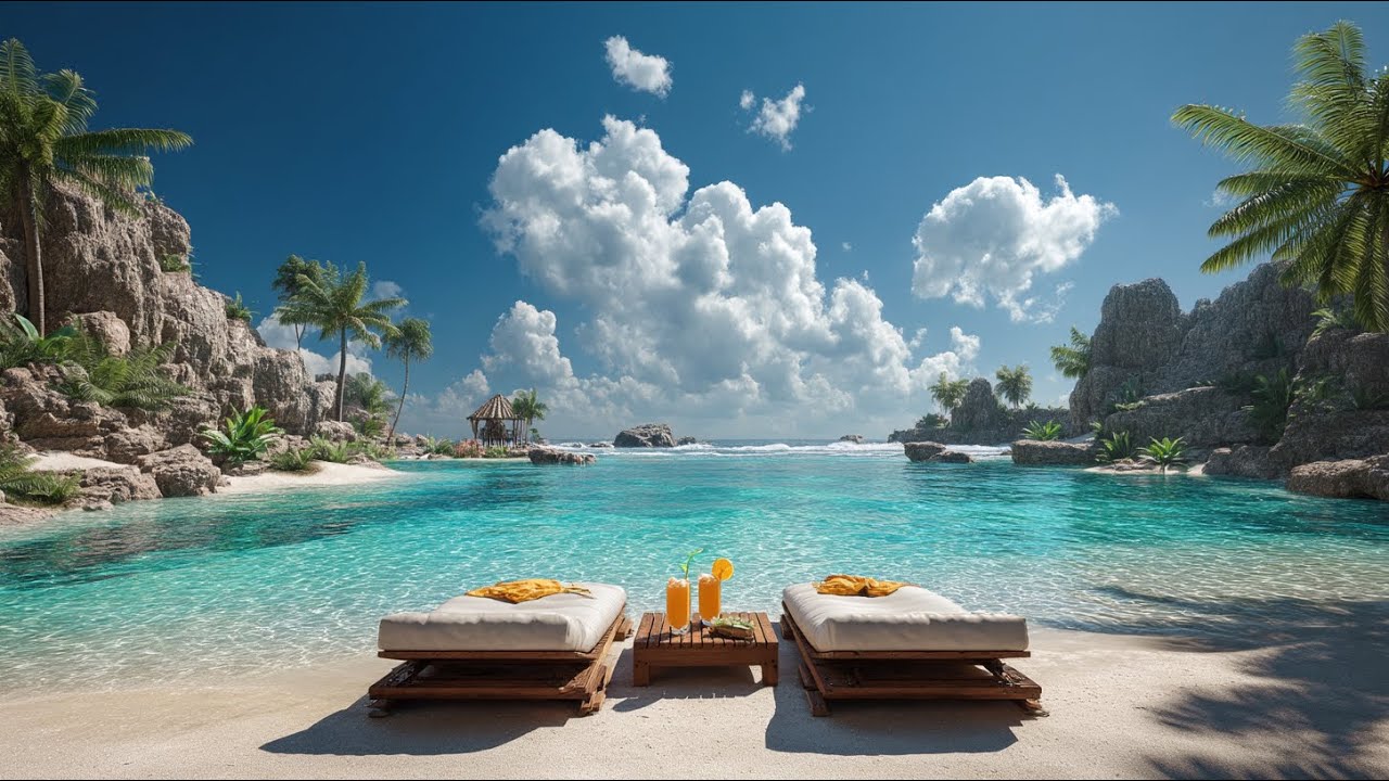 Luxury Tropical Beach Chillout Music for Relaxation, Study, Focus and Sleep | Ocean View Ambience