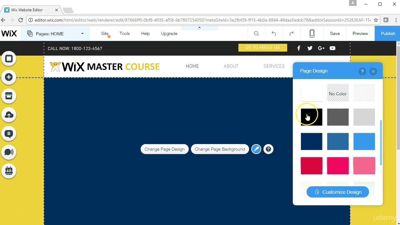 Wix Course : 2) Background for Pages and Sections Strips