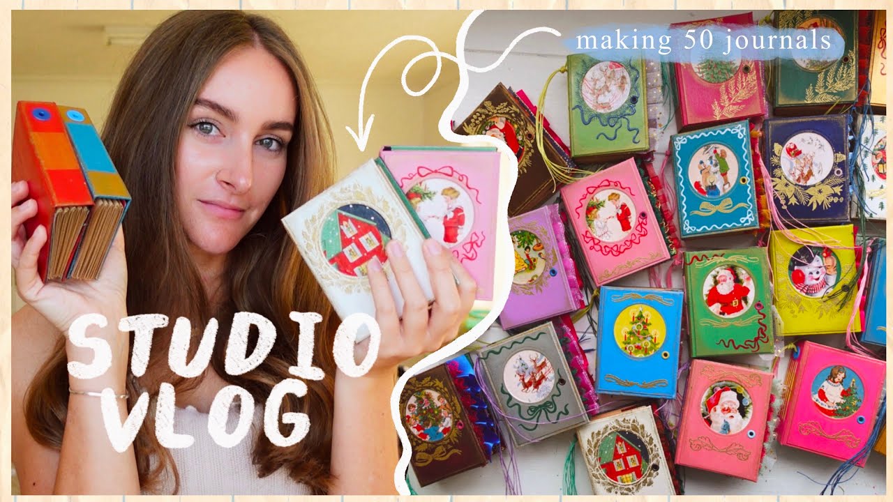 ✿ studio vlog ✿ making 50 mini journals! Christmas studio vlog