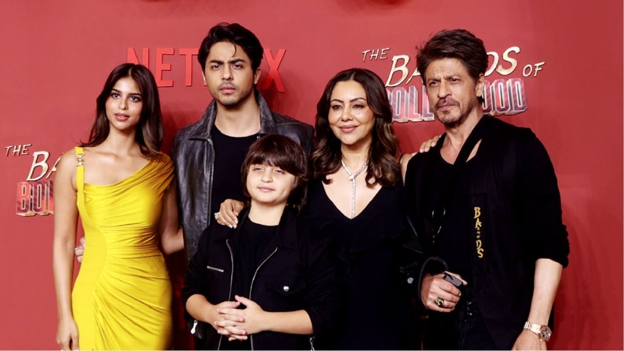 Shahrukh Khan, Aryan Khan, Abram Khan, Suhana Khan, Gauri Khan At The Ba***ds Of Bollywood Screening