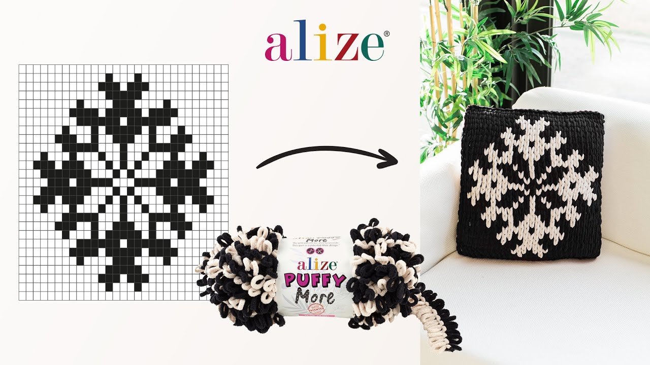 Alize Puffy More ile Yastık Yapımı / Pillow Tutorial / Изготовление подушки