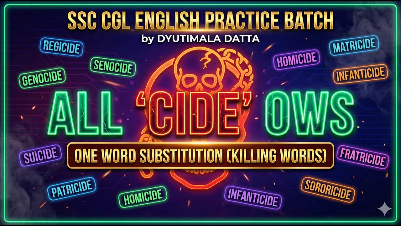 🔥SSC CGL English🔥 |All “CIDE” One Word Substitution Explained in Bengali 🔴 |Vocabulary Masterclass👉🏻