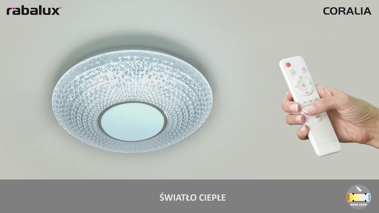 Plafon LED 48W CORALIA 1518 Rabalux to nowoczesne i eleganckie oświetlenie sufitowe do salonu