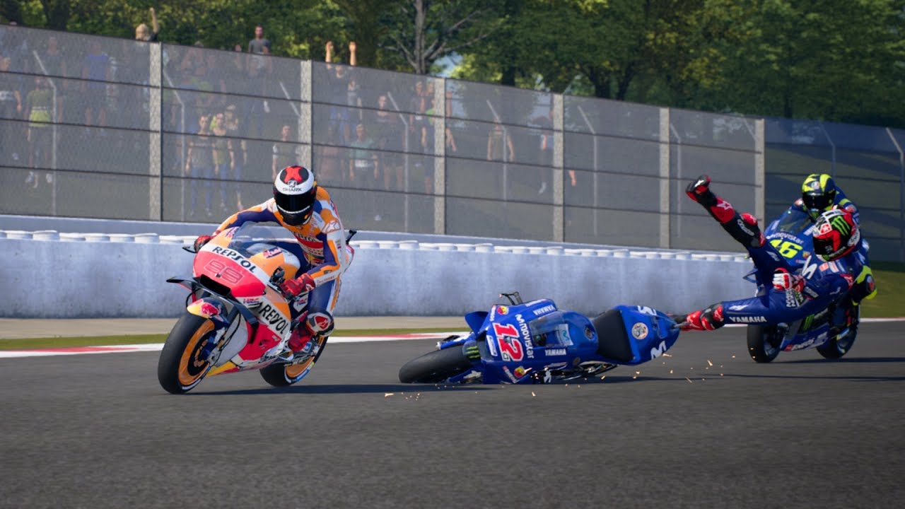 MotoGP 18 Slow Motion Crashes