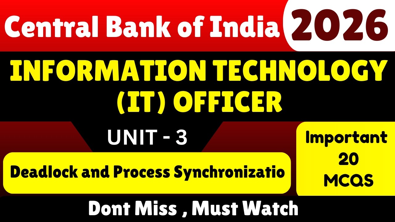 Deadlock and Process Synchronization MCQS | CBI IT Officer 2026 | IT Officer CBI so 2026 Pdf Notes