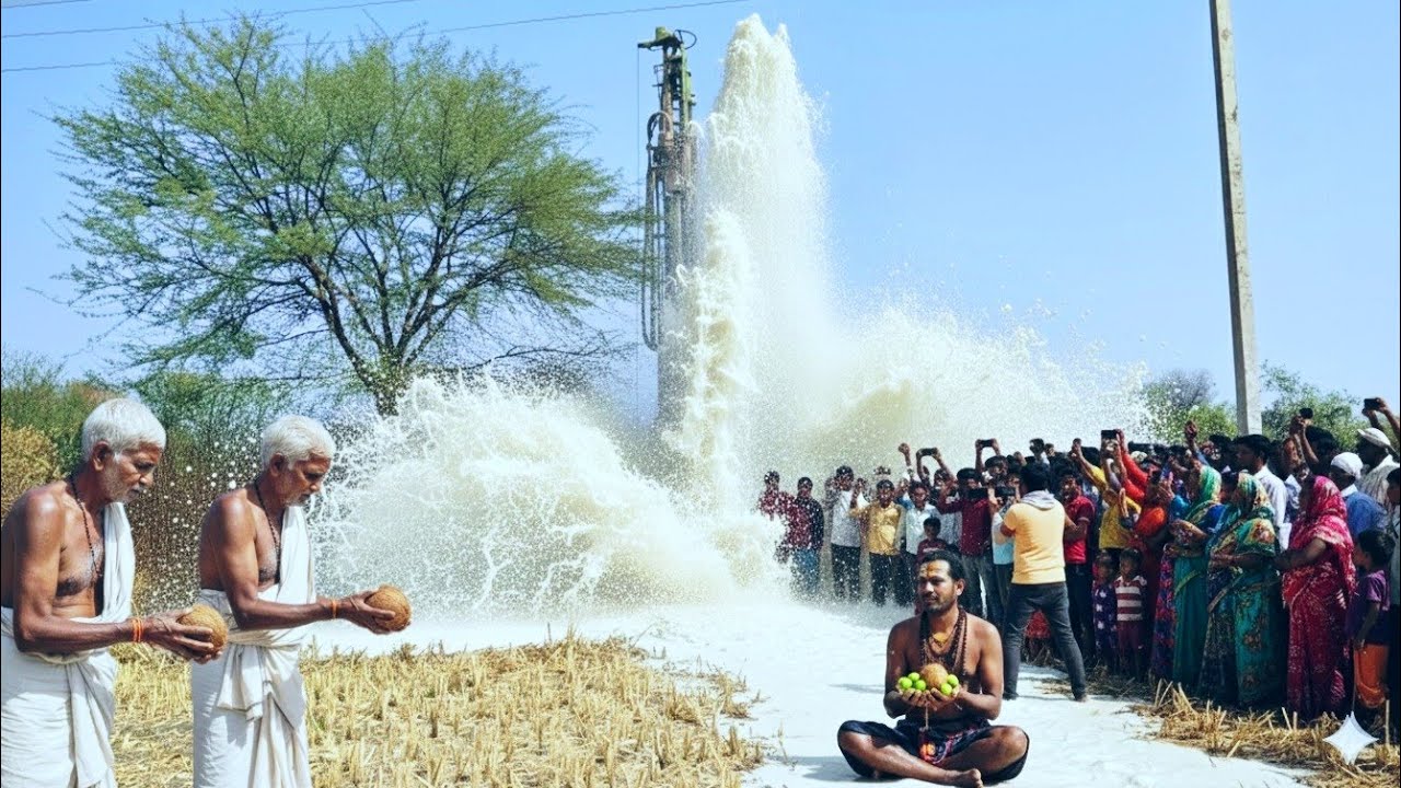 Borewell Drilling - 20 Hp Motor With Dangerous Water ( खतरनाक प्रेशर ) Boring Digging Complete Video