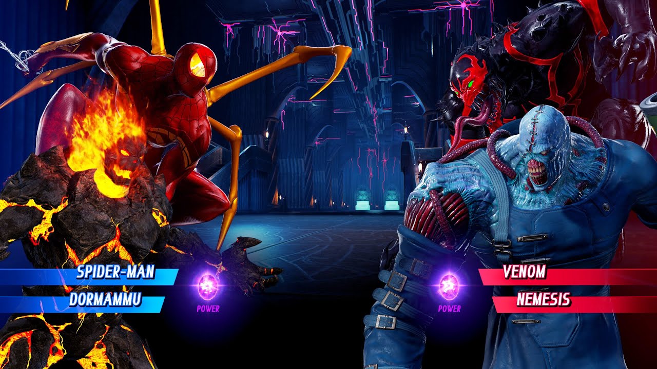 Человек-паук и Дормамму против Венома и Немезиды (очень сложно) — Marvel vs Capcom | Геймплей в 4...