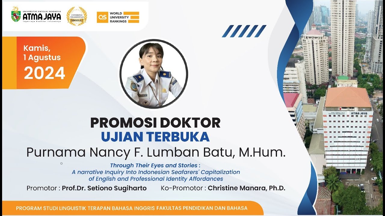 Sidang Terbuka Doktor Linguistik Terapan Bahasa Inggris - Purnama Nancy F. Lumban Batu