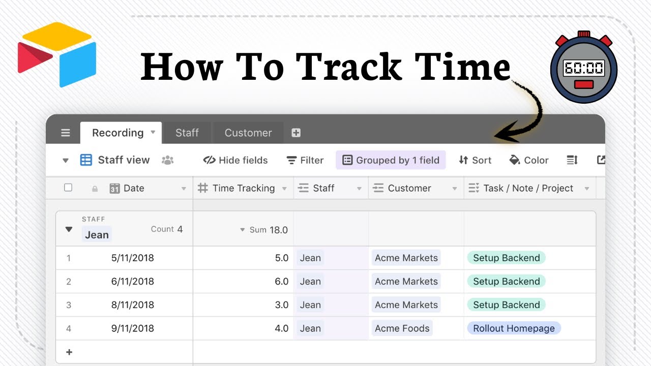 How to track time in Airtable (Without Add-Ons)
