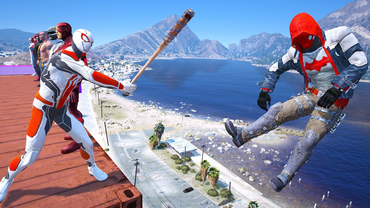 GTA 5 SPIDER-MAN WITH A BASEBALL BAT vs SUPERHEROES! (Euphoria Physics) Ep.123