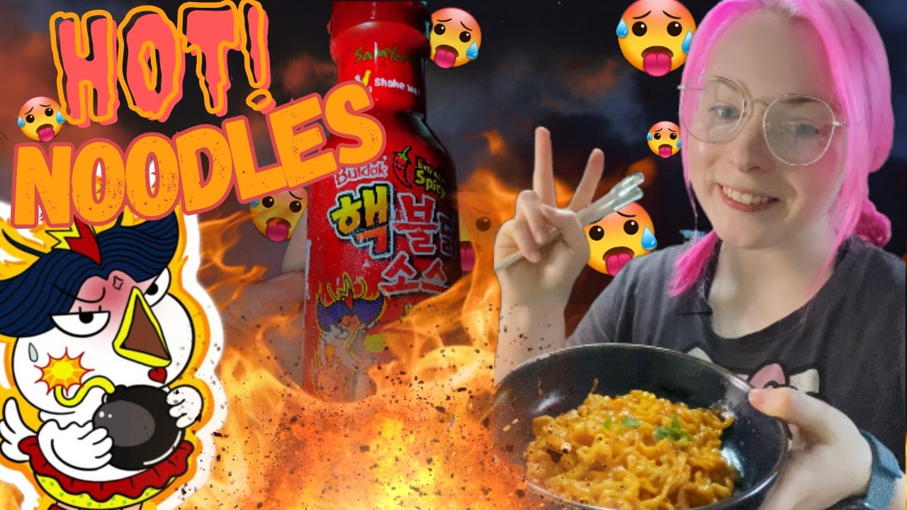 WHO'S EATING THIS? o_o  Tasting spicy korean bulldak noodles.