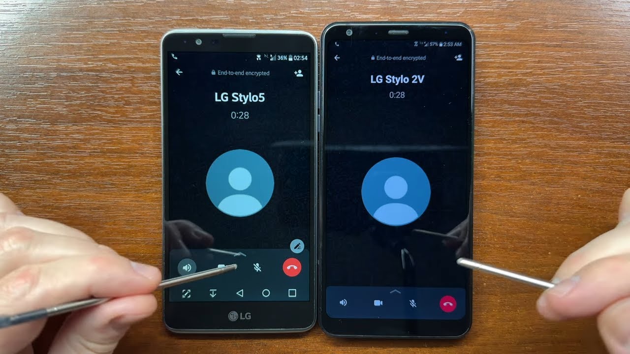 LG Stylo 2V vs LG Stylo 5 WhatsApp Incoming & Outgoing Calls with 2 Styluses. Android 7 vs 10