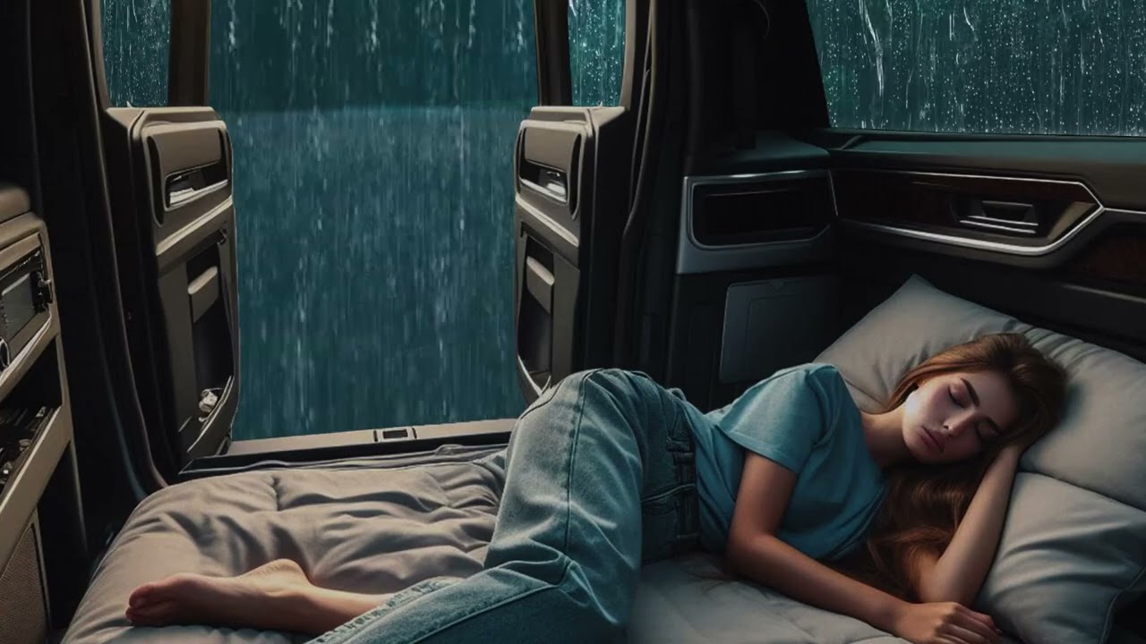 🌧️ Rainy Roadside Cabin Car | Travel Ambience with Rain Sounds for Rest & Recharging 🚗🌲