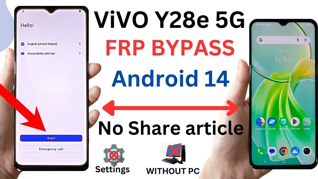 Vivo y28e 5G FRP Bypass Without Pc 🔹 Vivo y28e New Tricks Frp unlock Android 14⚡Y28e Frp bypass