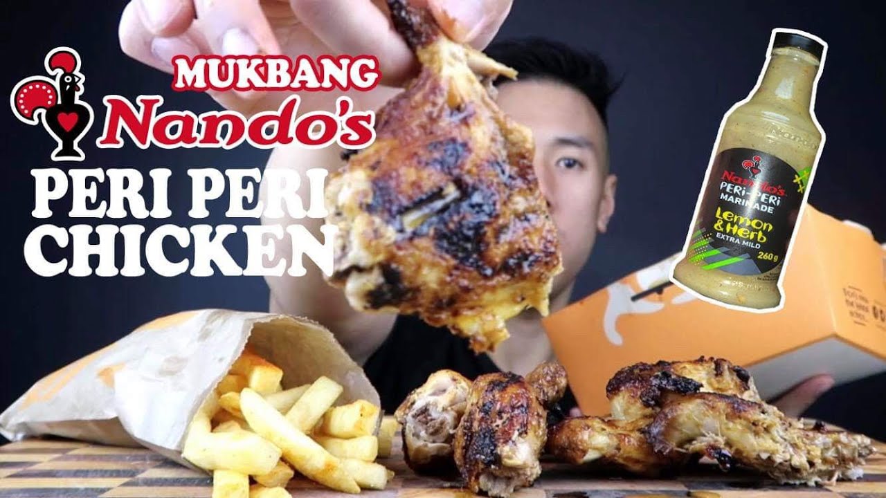 [MUKBANG] 1 WHOLE PERI PERI CHICKEN FROM NANDOS+PERI PERI CHIPS