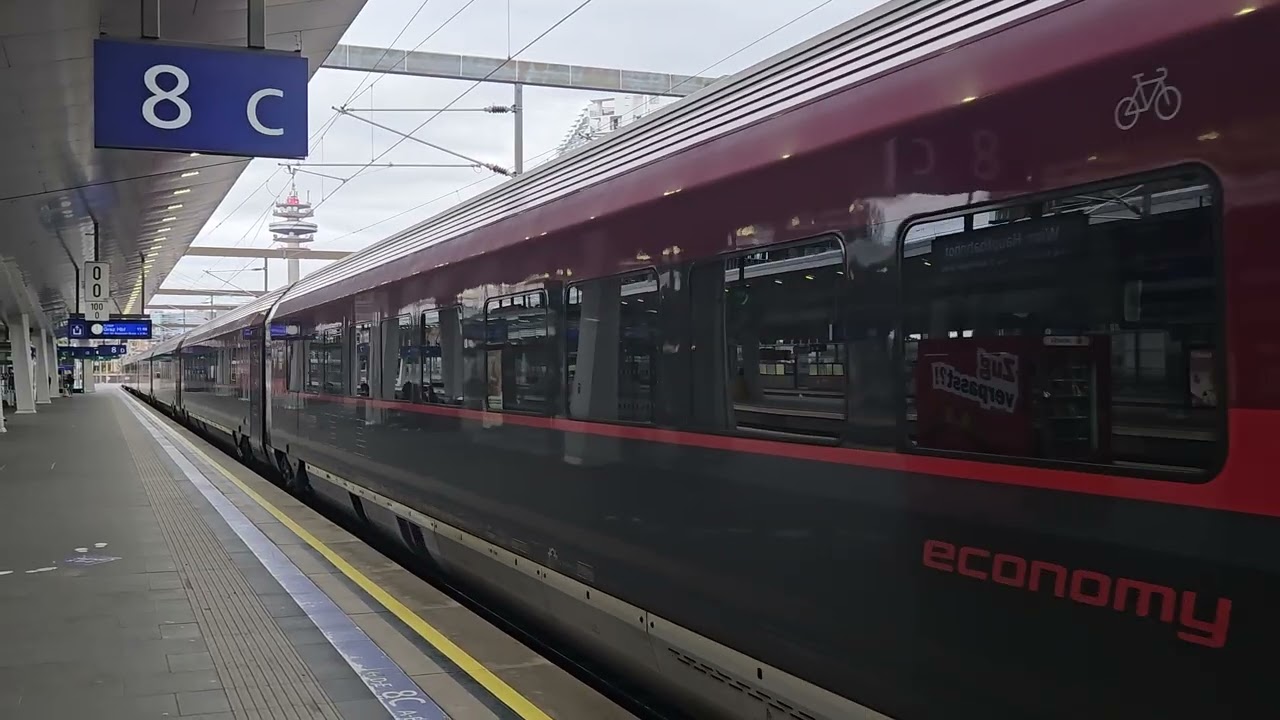 RailJet Ausfahrt Wien Hbf mit BR 1116
