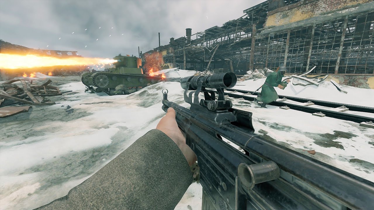 Enlisted Gameplay - Tractor Plant East - Battle of Stalingrad [1440p 60FPS] No Commentary