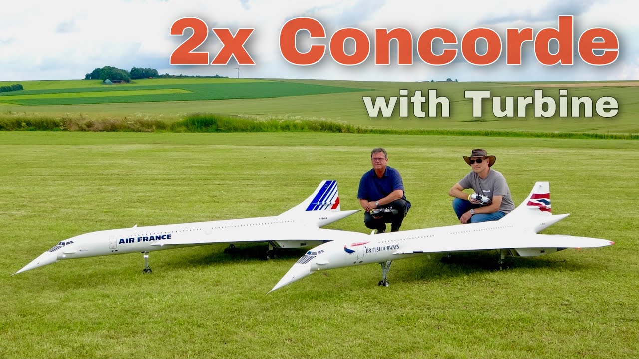 2x RC Model Concorde! Airliner Flight Demonstration