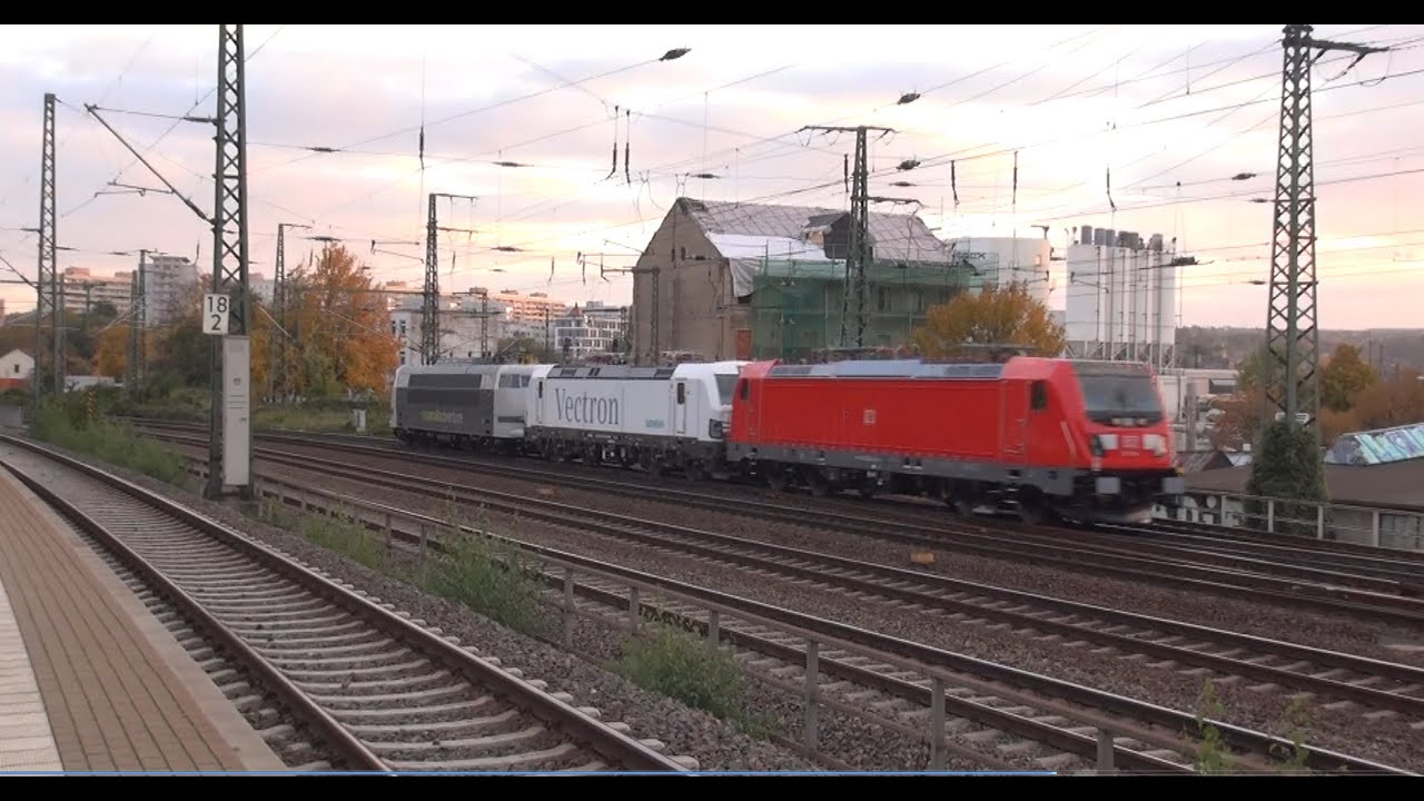 (HD) German Rail: Heavy Action: 27 Trains in 11 minutes, Passenger, Freight, Locals.