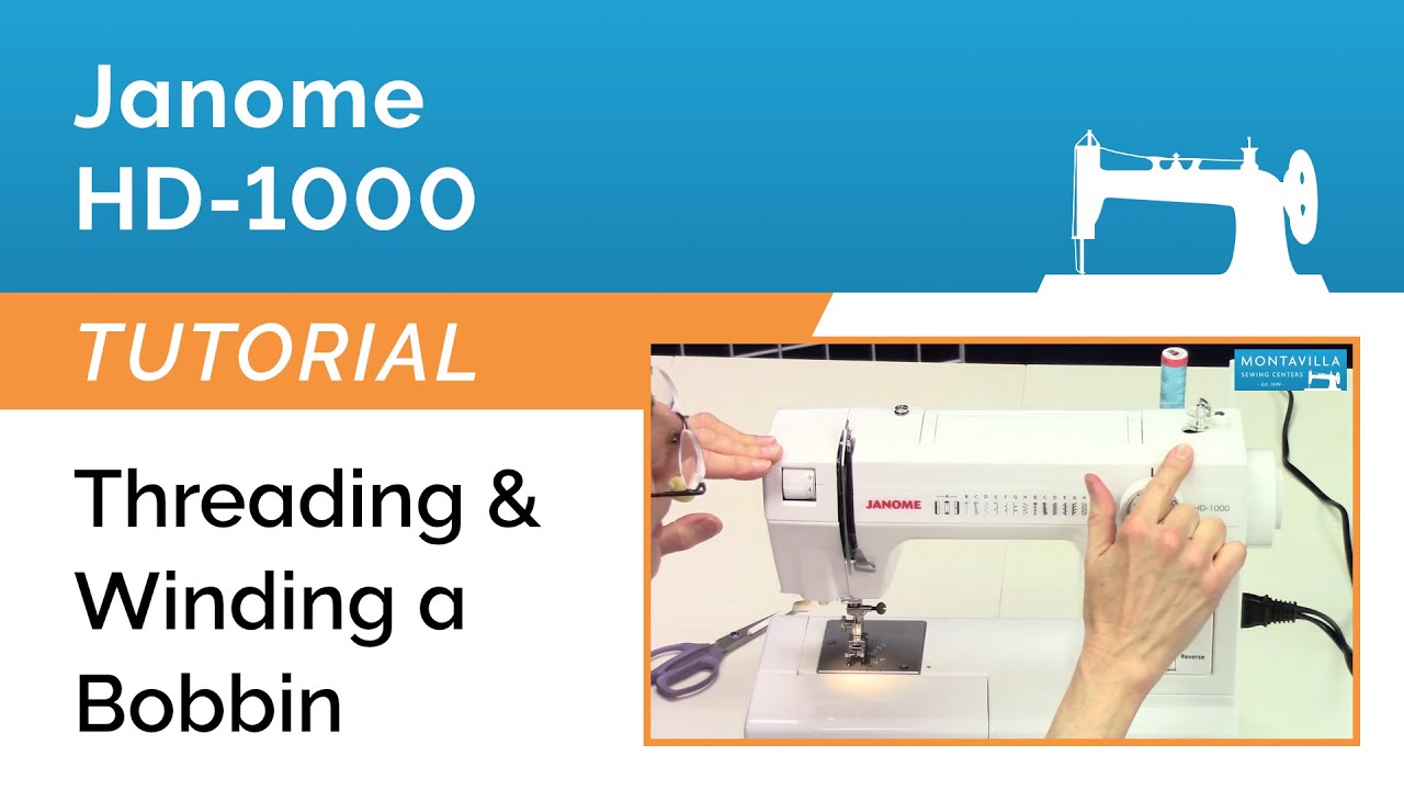 Учебное пособие для Janome HD-1000 — заправка нитки и намотка шпульки