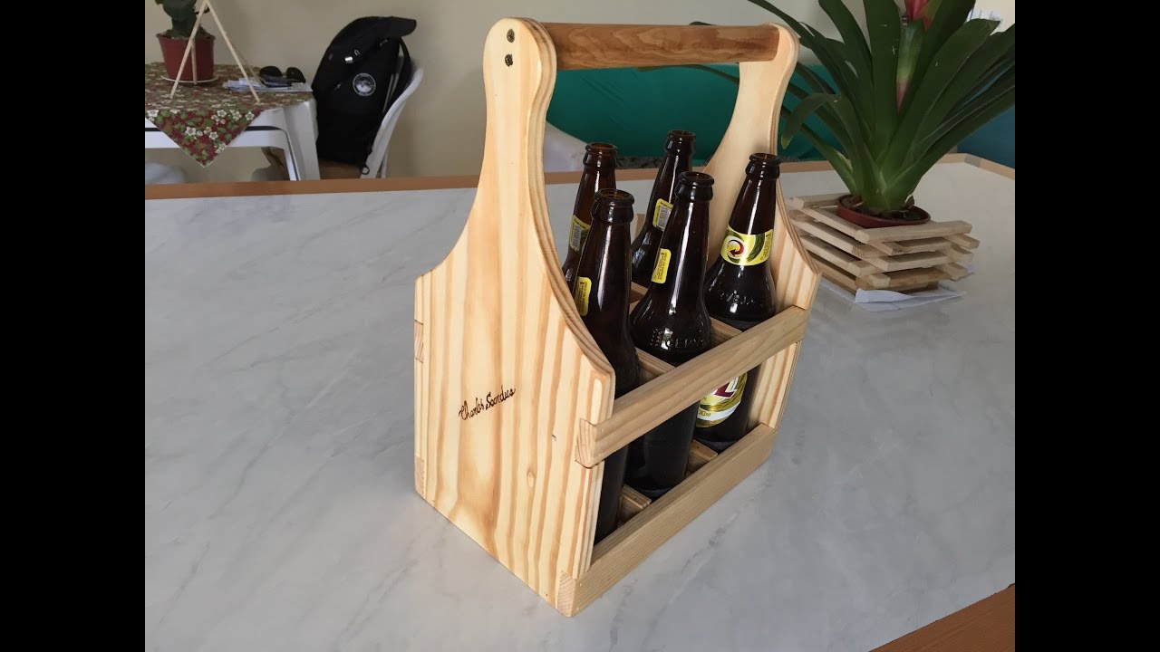 Como Fazer Suporte de Madeira para garrafas de cerveja - homenagem ao amigo Charles Scardua
