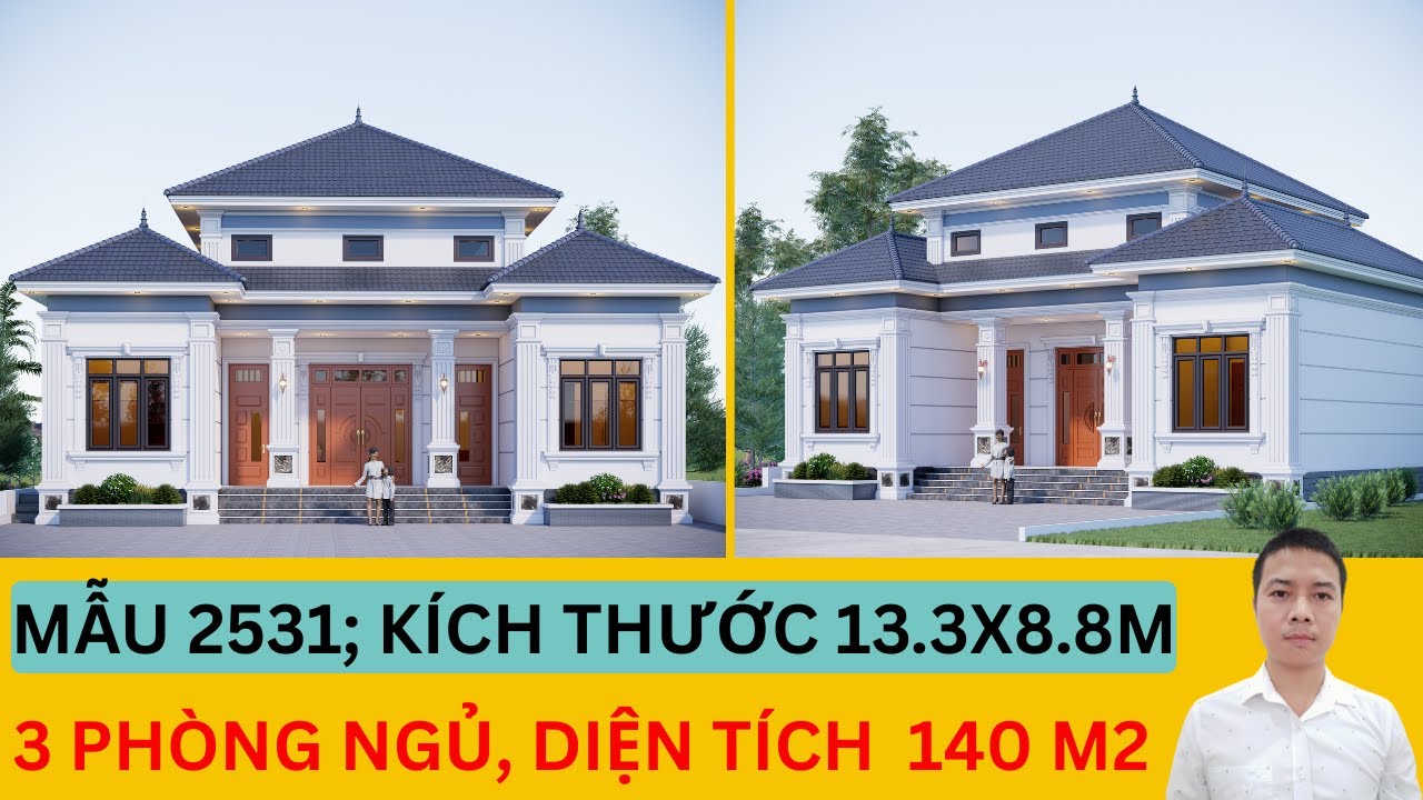 Mẫu 2531 - Nhà Chữ U 5 Gian Nhỏ Cho Người Con Trưởng, Lại Có Không Gian Rộng Để Họp Mặt Con Cháu