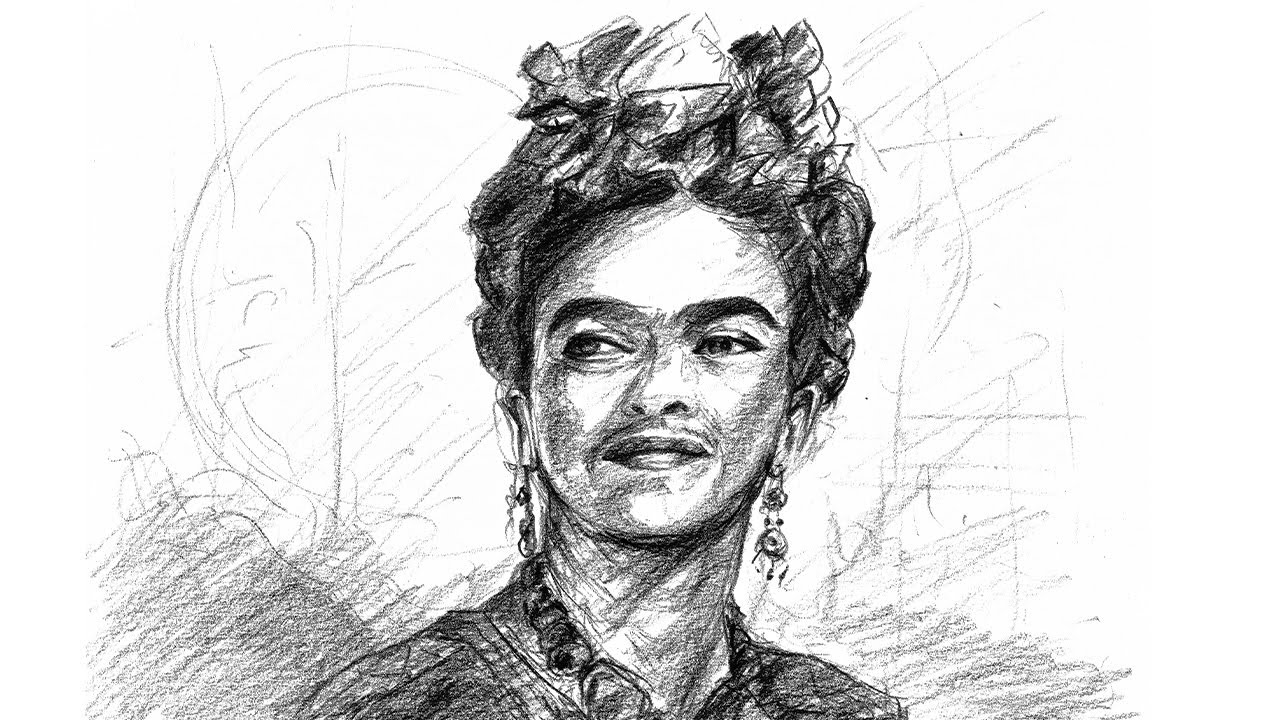 Satisfying and Amazing step by step Frida Kahlo Drawing for Beginners