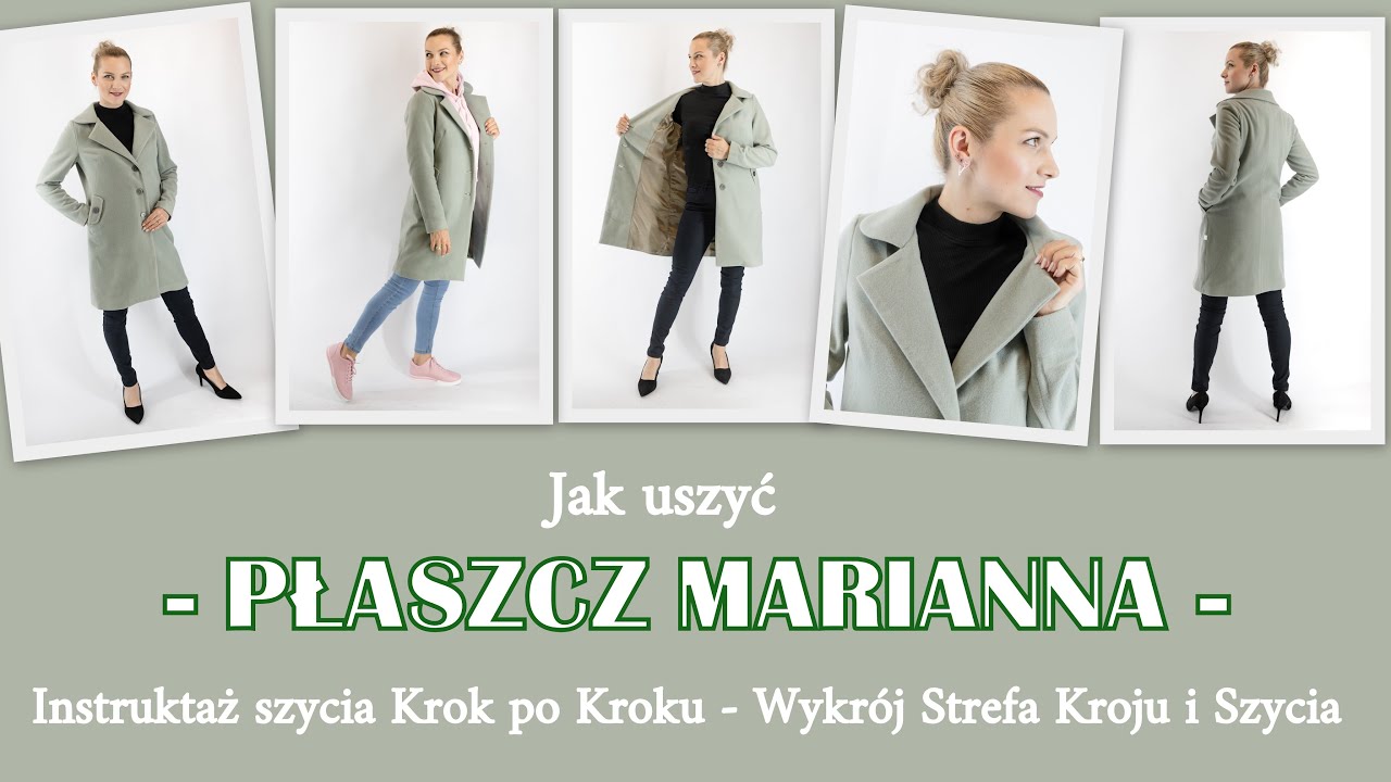 Jak uszyć PŁASZCZ MARIANNA - Instruktaż szycia Krok po Kroku -  Strefa Kroju i Szycia