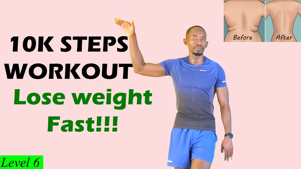 10,000 Steps Workout for Fast Weight Loss - Indoor Walking No Equipment