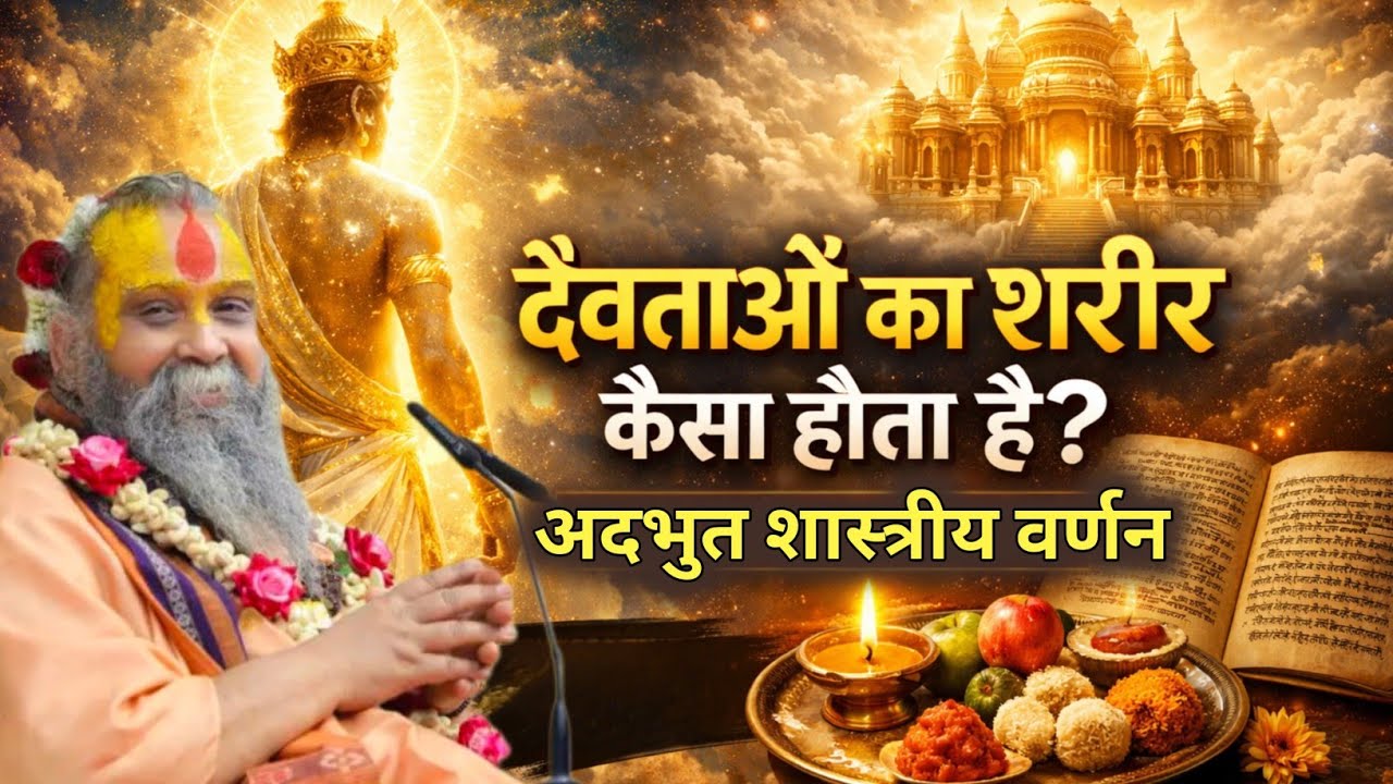 देवताओं का शरीर कैसा होता है? शास्त्रों में अद्भुत वर्णन। अवश्य सुने। #satsang 
