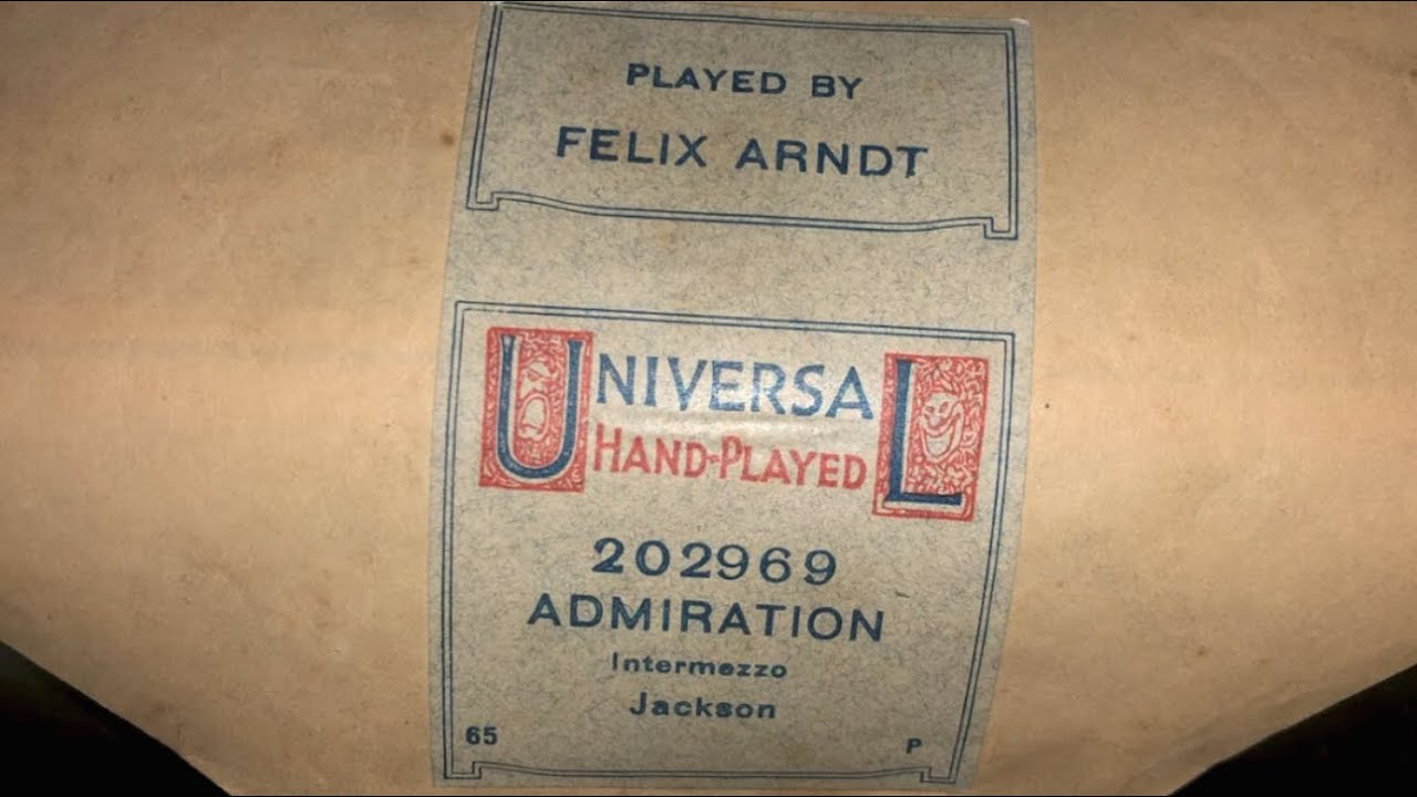 Admiration - Intermezzo | R. C. Jackson 1916 | Pb. Felix Ardnt | Player piano roll