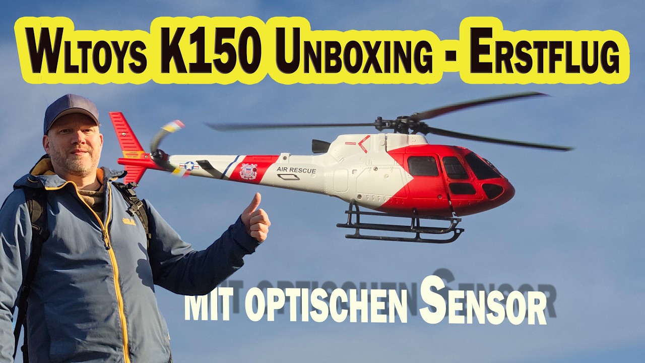 Der schöne neue XK K150 AS 350 , H125  WLtoys als RC Helikopter / optischen Sensor - fliegt er gut?