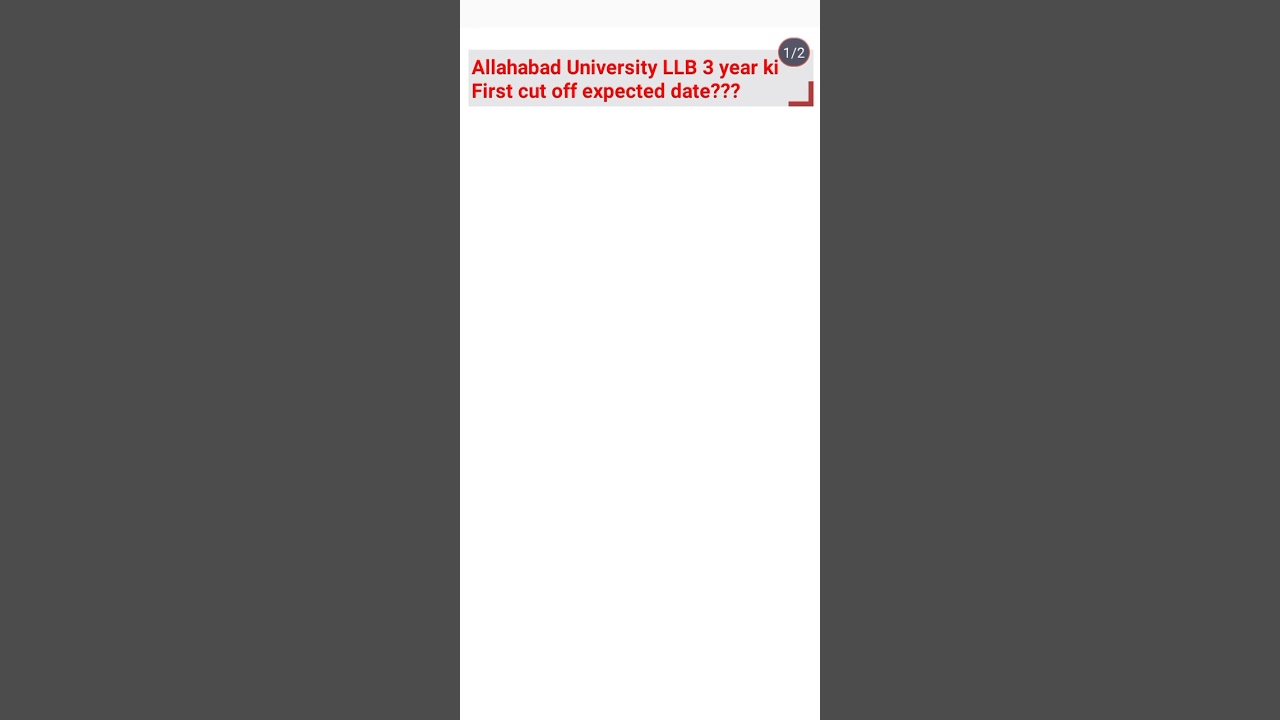 Allahabad University LLB First cutoff expected date?? #trending #shorts #youtubeshorts #law #aullb