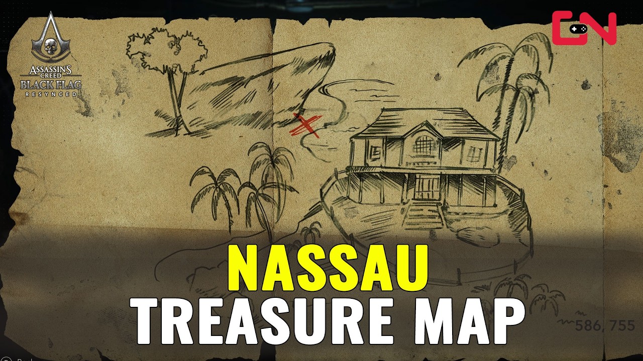 Assassin's Creed Black Flag Resynced Nassau Treasure Map 586, 755